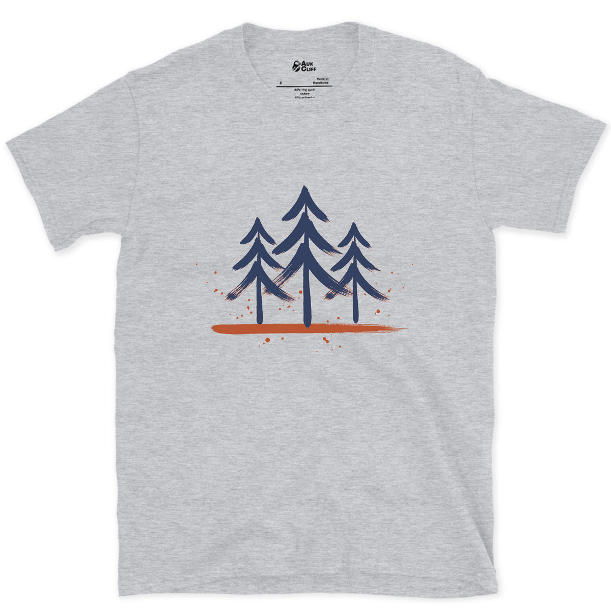 Three Pines, Three Heights design on a Sport Grey Gildan Softstyle t-shirt