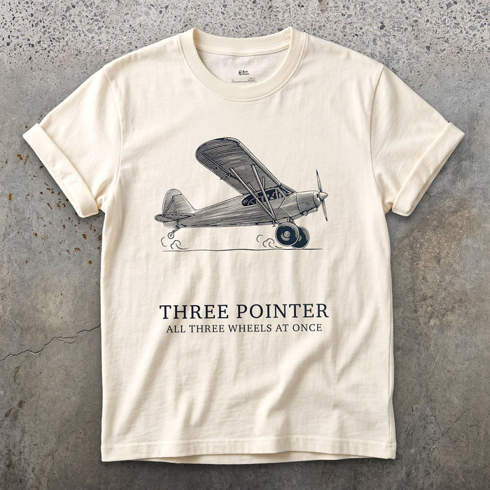 Three Pointer, All Three Wheels design on a Natural Gildan Softstyle t-shirt