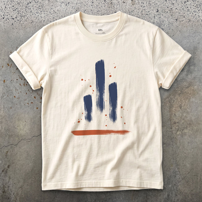 Three Towers Side by Side, Tre Cime design on a Natural Gildan Softstyle t-shirt