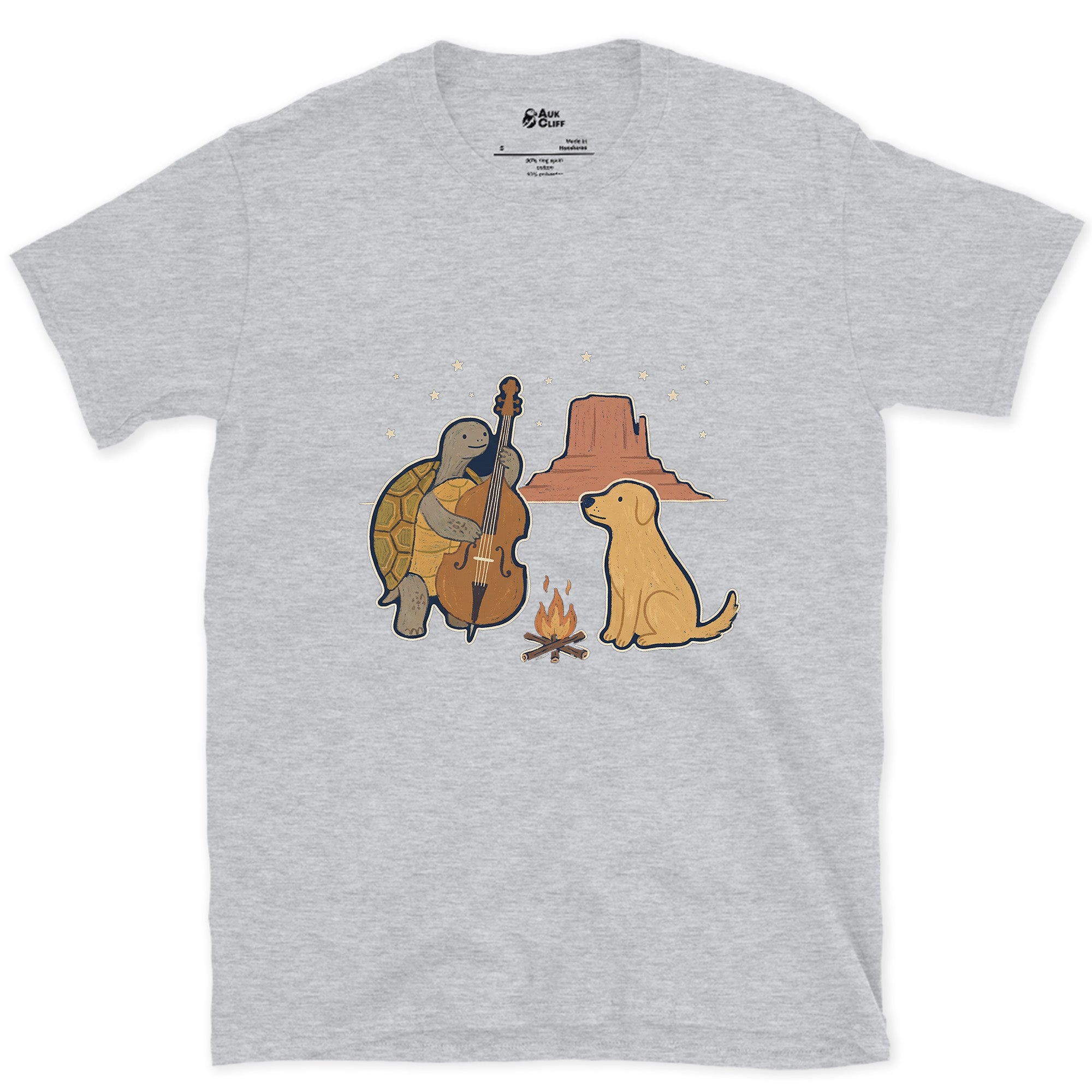 Mesa Instead of Trees, Tortoise on Bass design on a Sport Grey Gildan Softstyle t-shirt