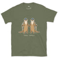 Trail Family, Otters Holding Paws design on a Military Green Gildan Softstyle t-shirt