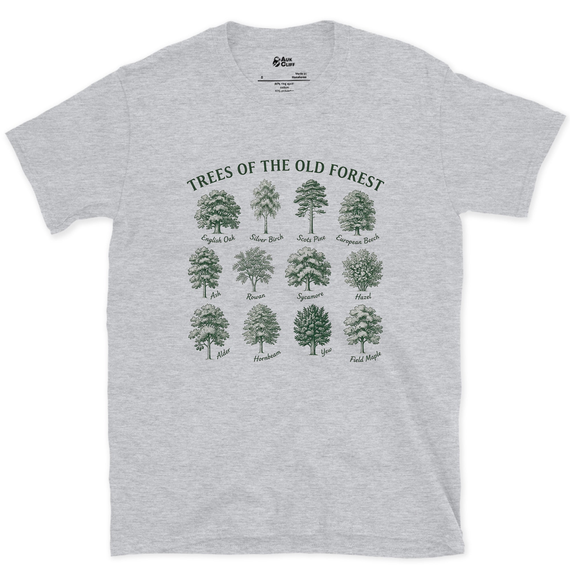 Trees of the Old Forest design on a Sport Grey Gildan Softstyle t-shirt