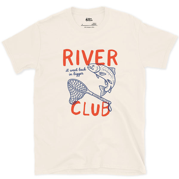 It Went Back in Bigger, River Club design on a Natural Gildan Softstyle t-shirt