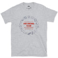 Proud Member of the Hiking Club, Two Hours Each Way design on a Sport Grey Gildan Softstyle t-shirt