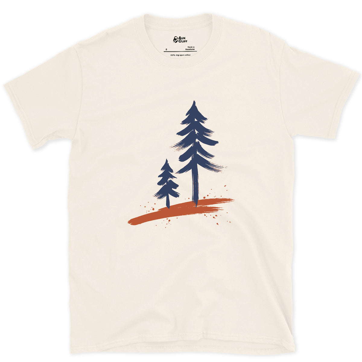 Two Pines, One Older design on a Natural Gildan Softstyle t-shirt