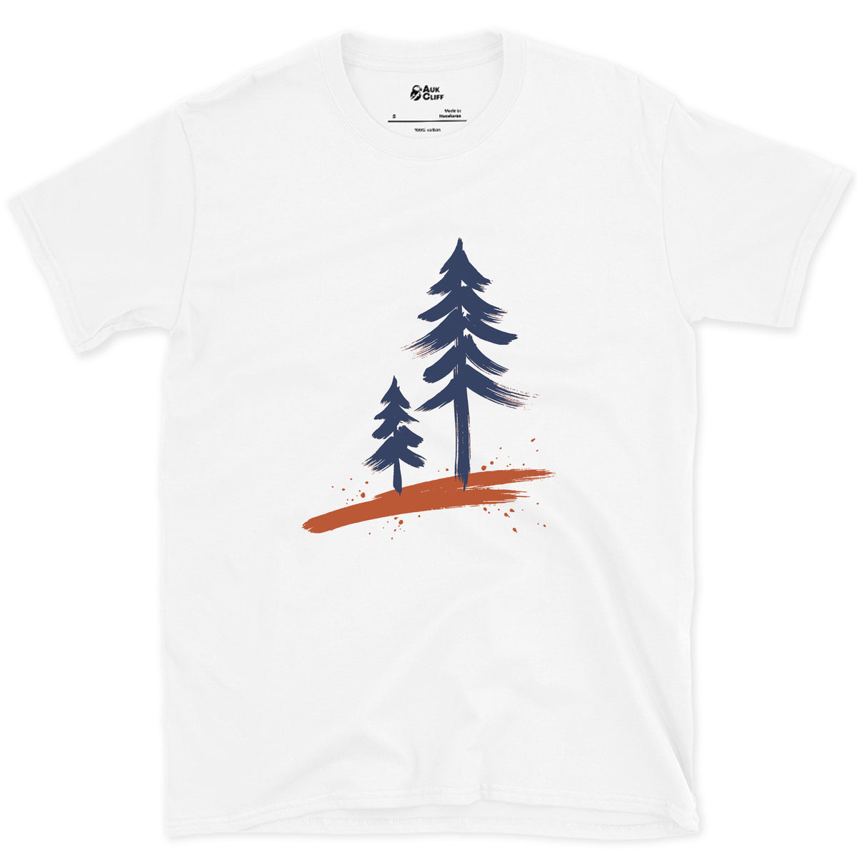Two Pines, One Older design on a White Gildan Softstyle t-shirt
