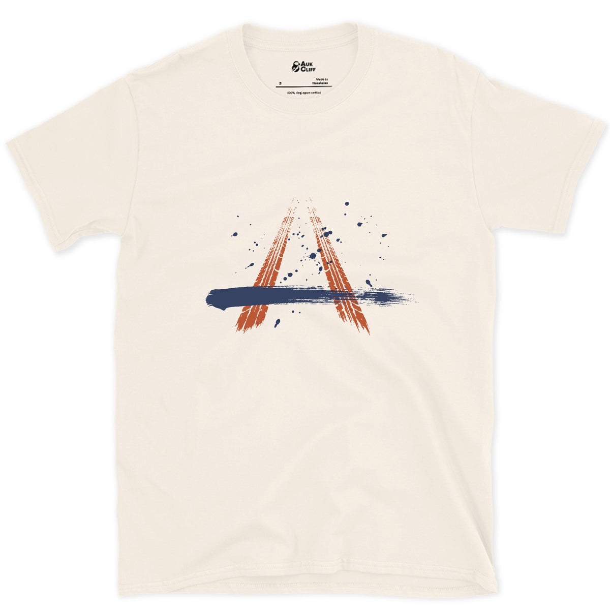 Two Tracks, No Vehicle design on a Natural Gildan Softstyle t-shirt