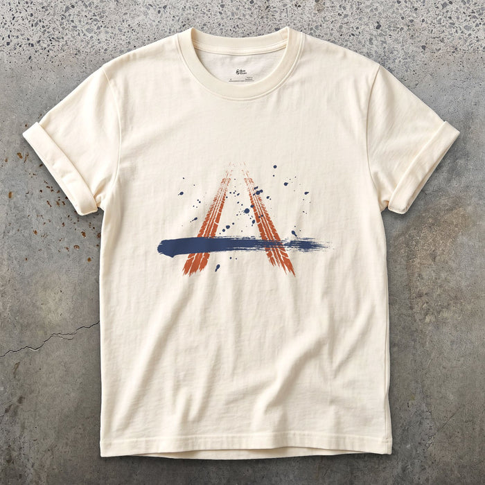Two Tracks, No Vehicle design on a Natural Gildan Softstyle t-shirt