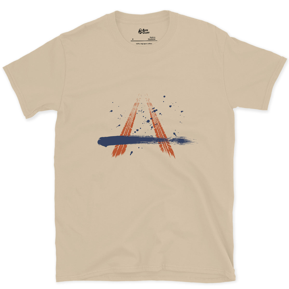 Two Tracks, No Vehicle design on a Sand Gildan Softstyle t-shirt