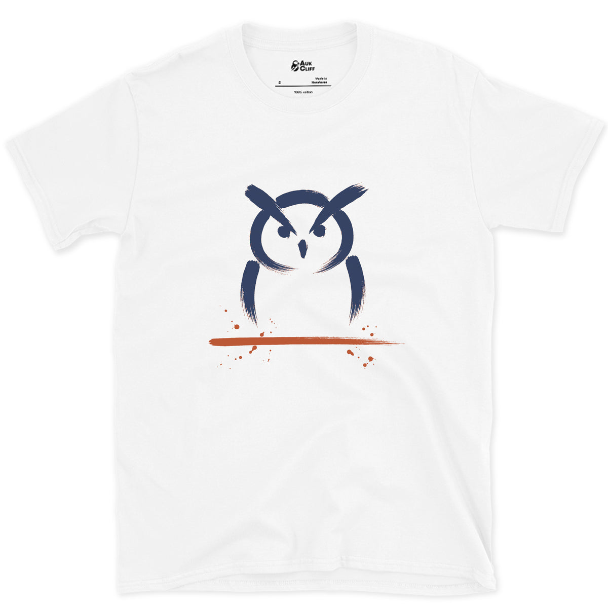 Two Tufts and a Stare design on a White Gildan Softstyle t-shirt