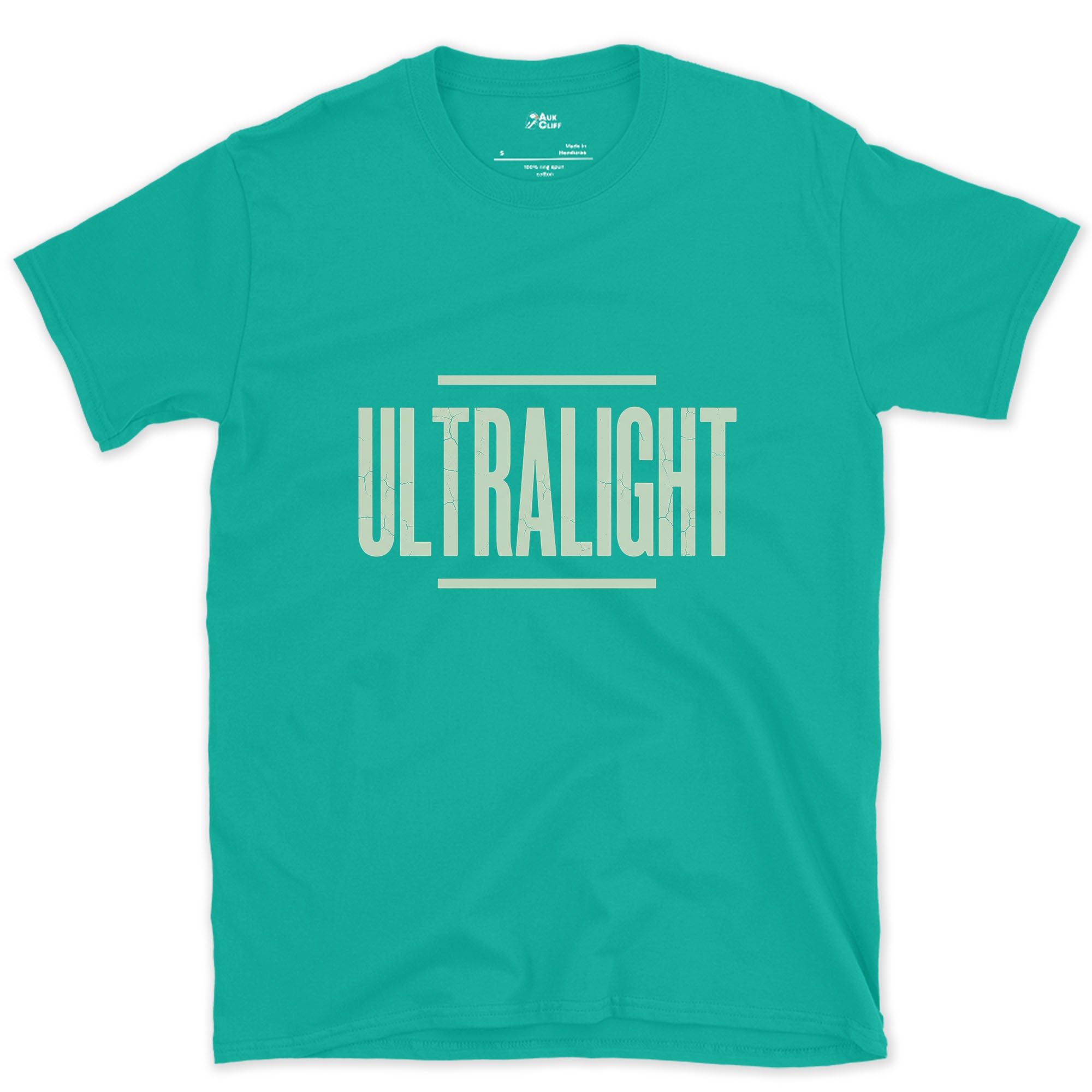 Ultralight, Cut Down to the Smallest Pack design on a Jade Dome Gildan Softstyle t-shirt