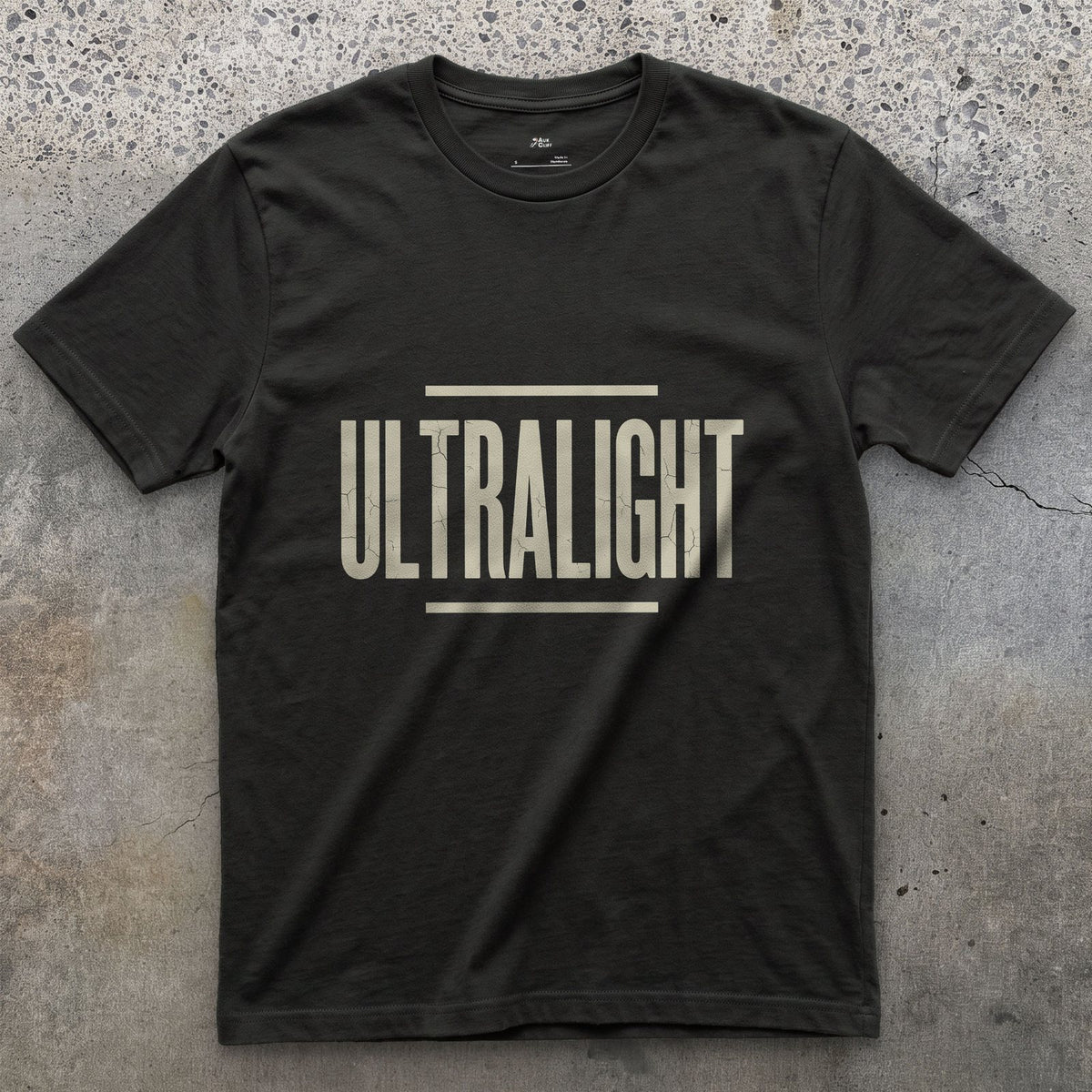 Ultralight, Cut Down to the Smallest Pack design on a Black Gildan Softstyle t-shirt