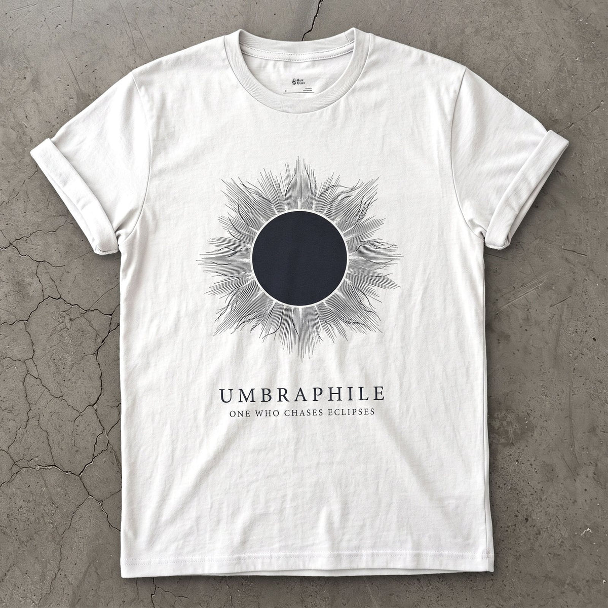 Umbraphile design on a White Gildan Softstyle t-shirt