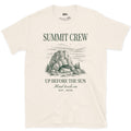 Summit Crew, Up Before the Sun, Head Torch On design on a Natural Gildan Softstyle t-shirt