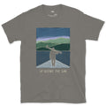 Up Before the Sun, Tripod Walk-In design on a Charcoal Gildan Softstyle t-shirt
