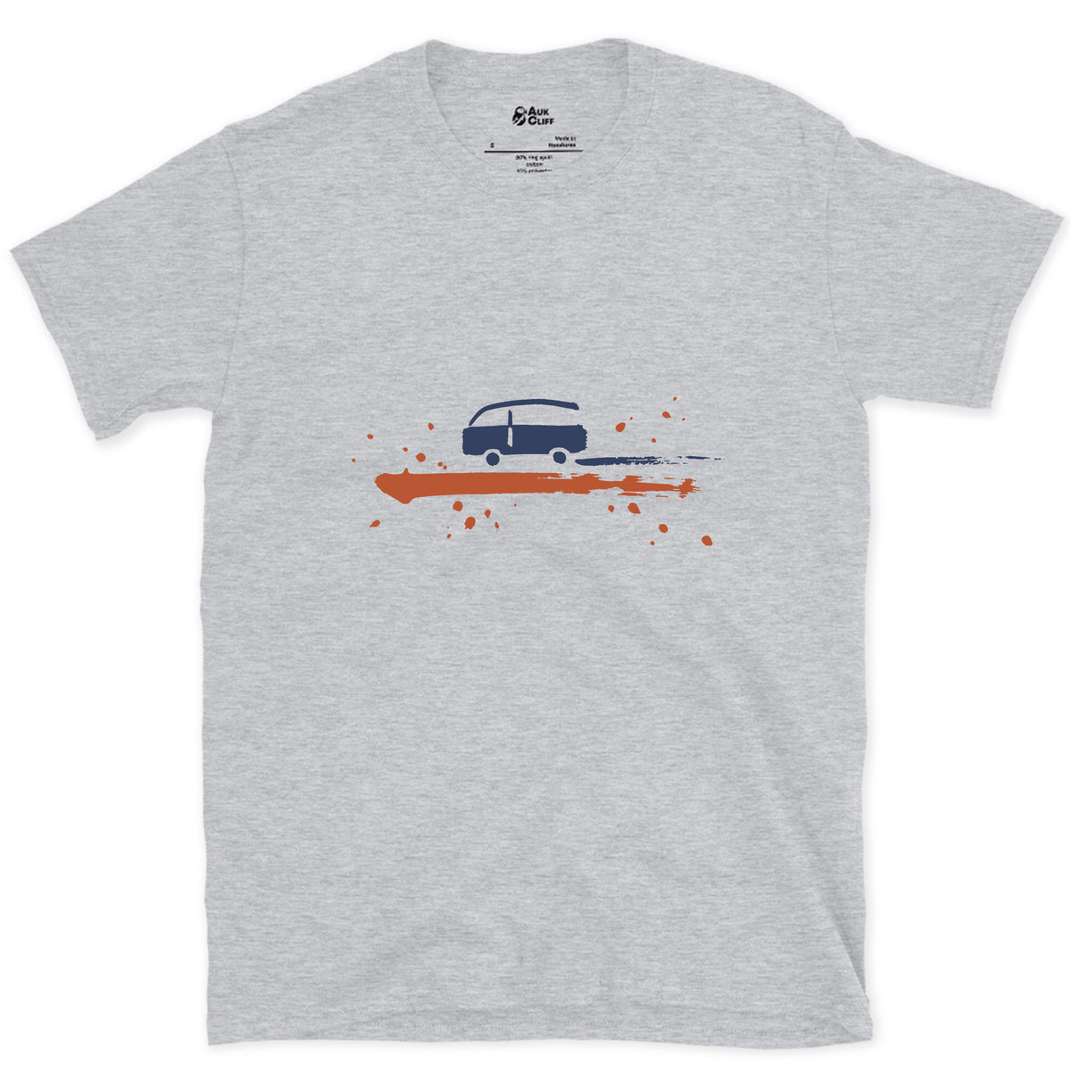 Van, End of the Track design on a Sport Grey Gildan Softstyle t-shirt