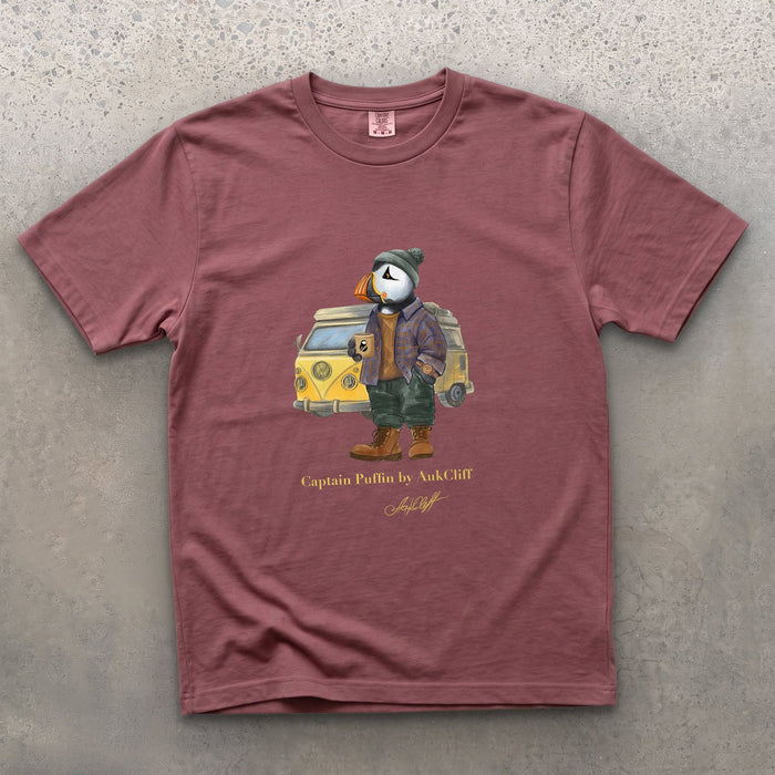 Captain Puffin Van Life on a Brick Comfort Colors t-shirt