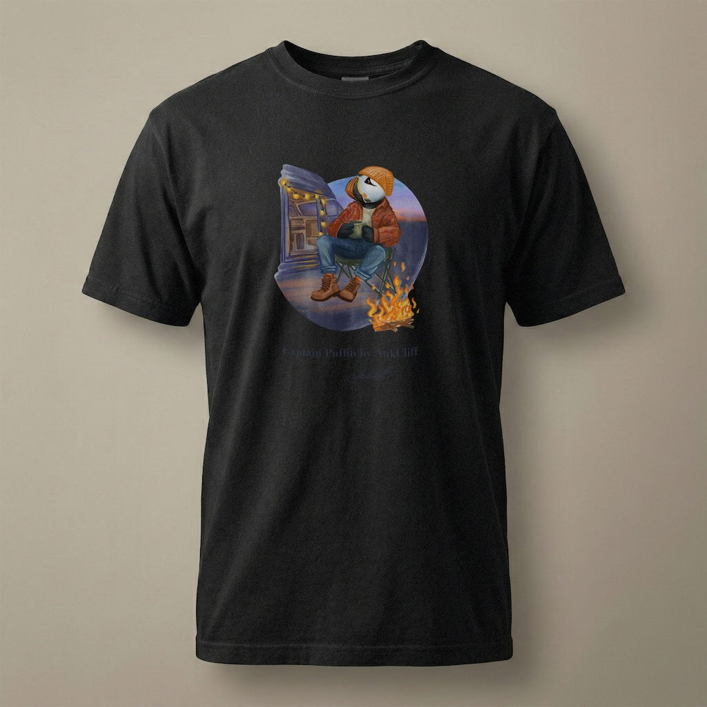 Captain Puffin Van Life Campfire T-Shirt