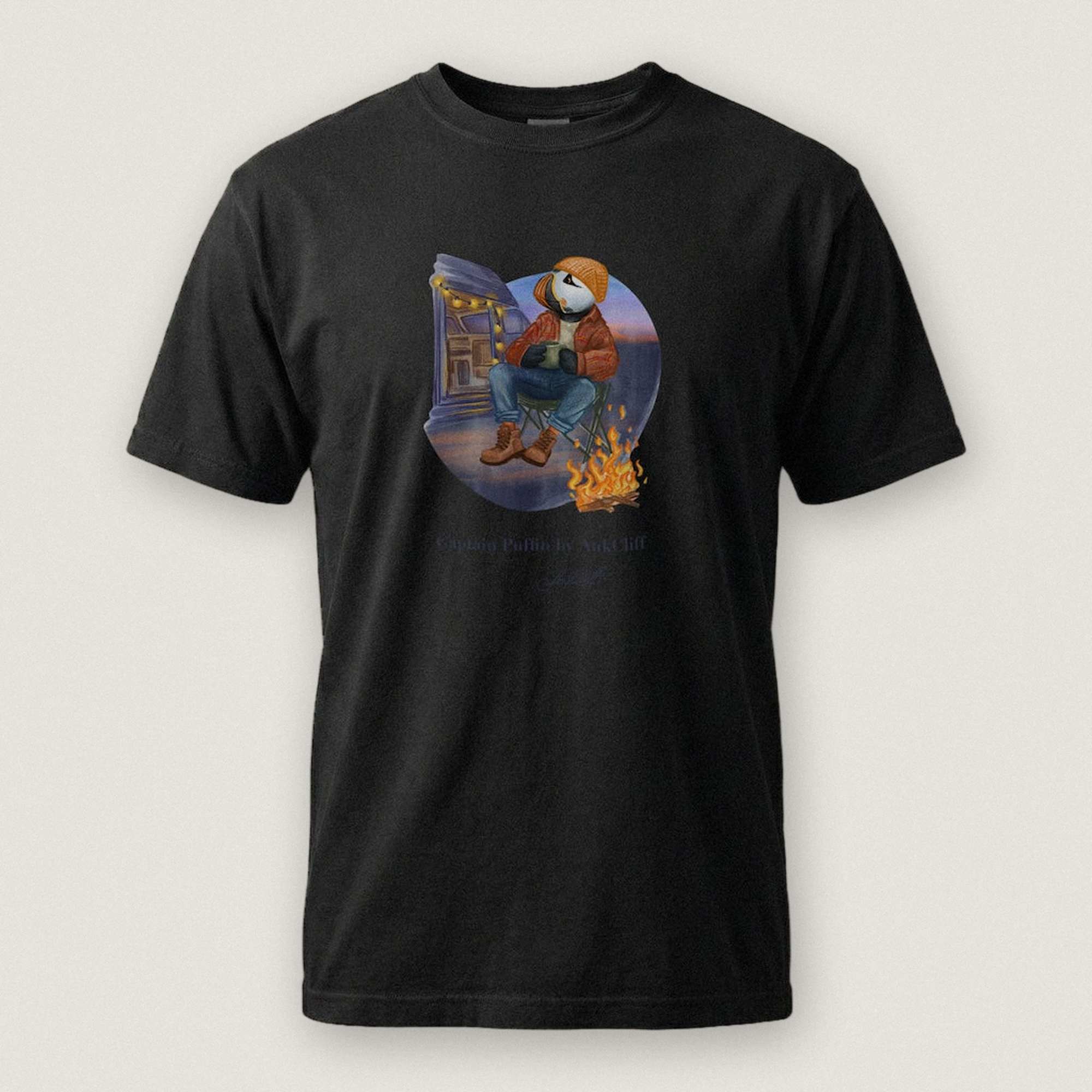 Captain Puffin Van Life Campfire T-Shirt