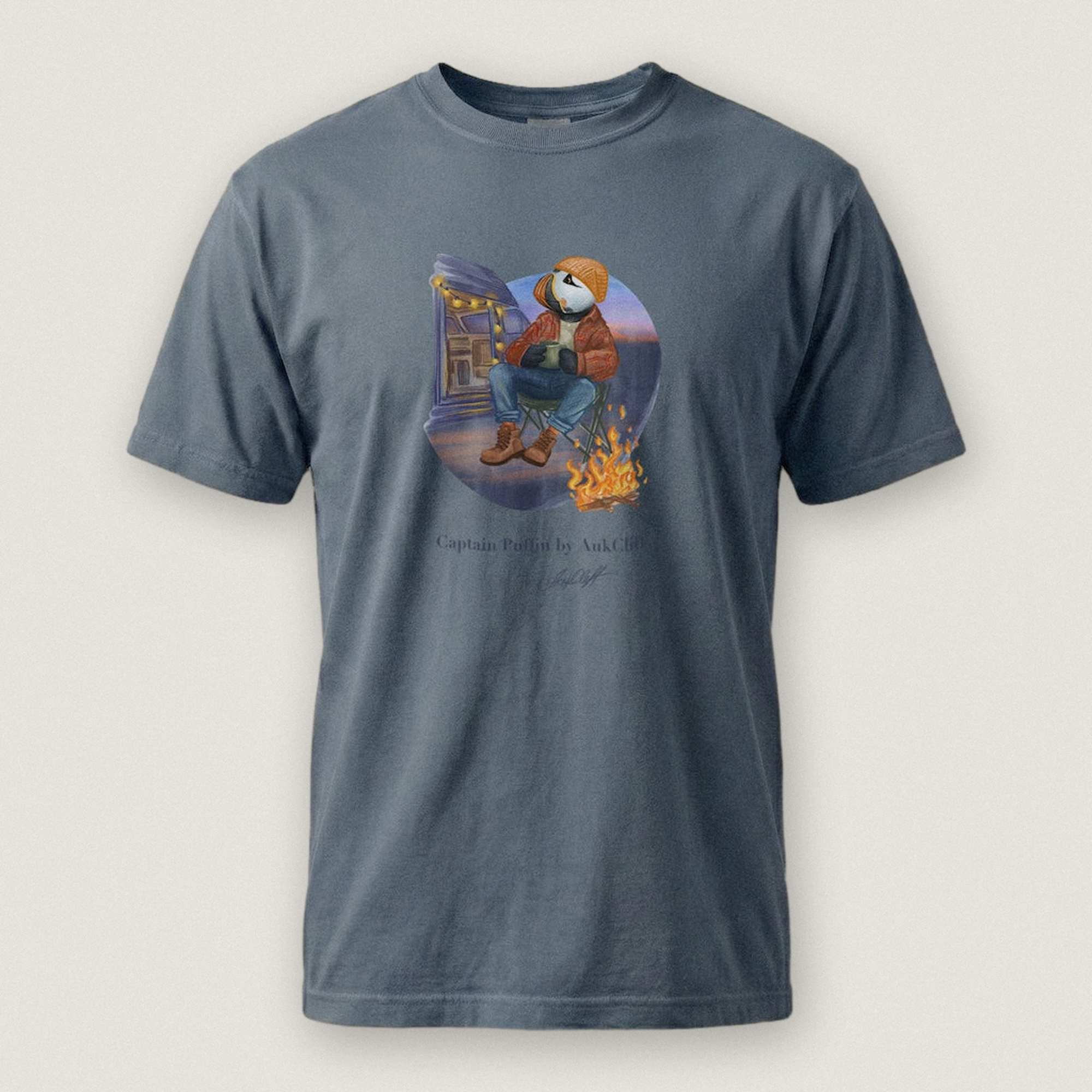 Captain Puffin Van Life Campfire T-Shirt