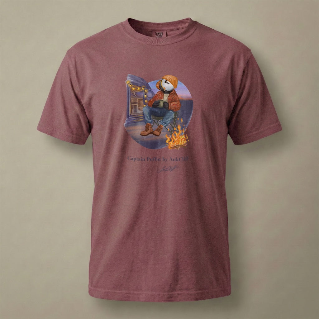 Captain Puffin Van Life Campfire T-Shirt