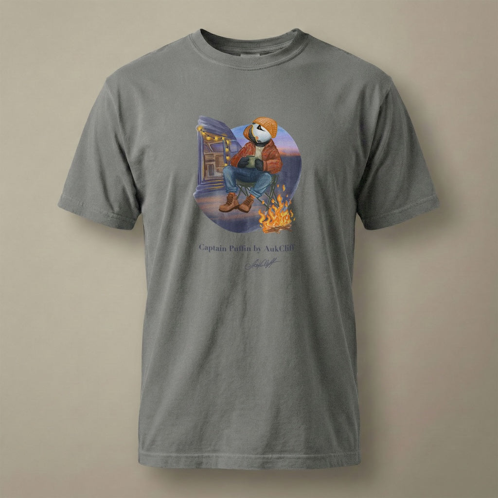 Captain Puffin Van Life Campfire T-Shirt
