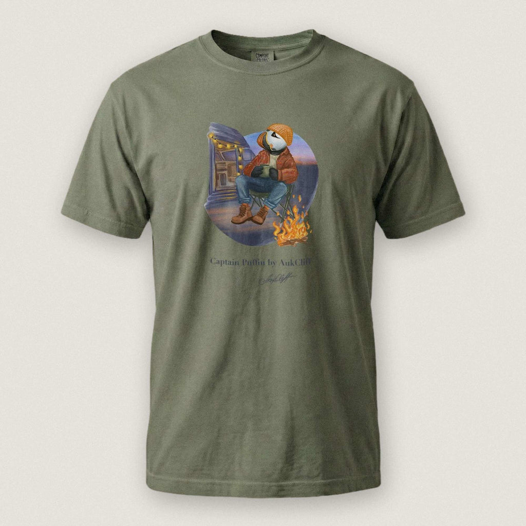 Captain Puffin Van Life Campfire T-Shirt