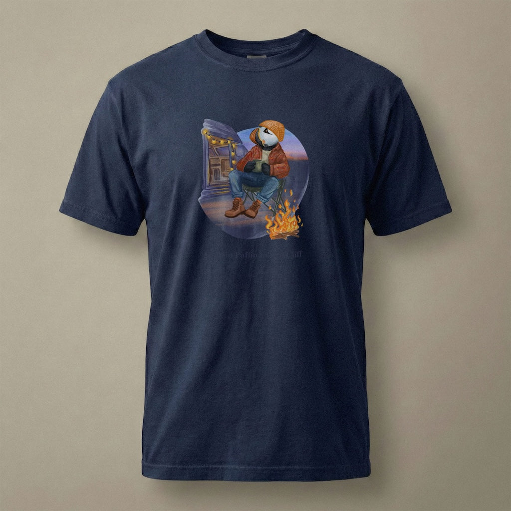 Captain Puffin Van Life Campfire T-Shirt