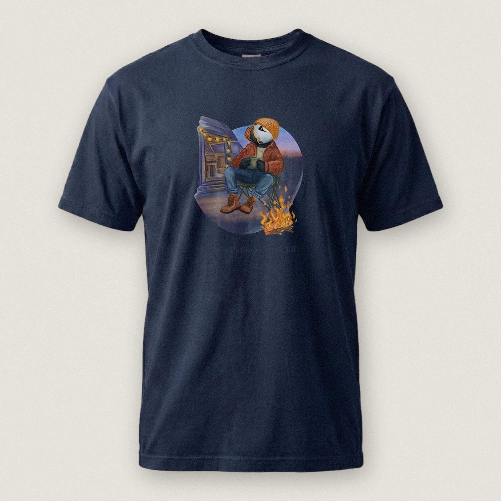 Captain Puffin Van Life Campfire T-Shirt