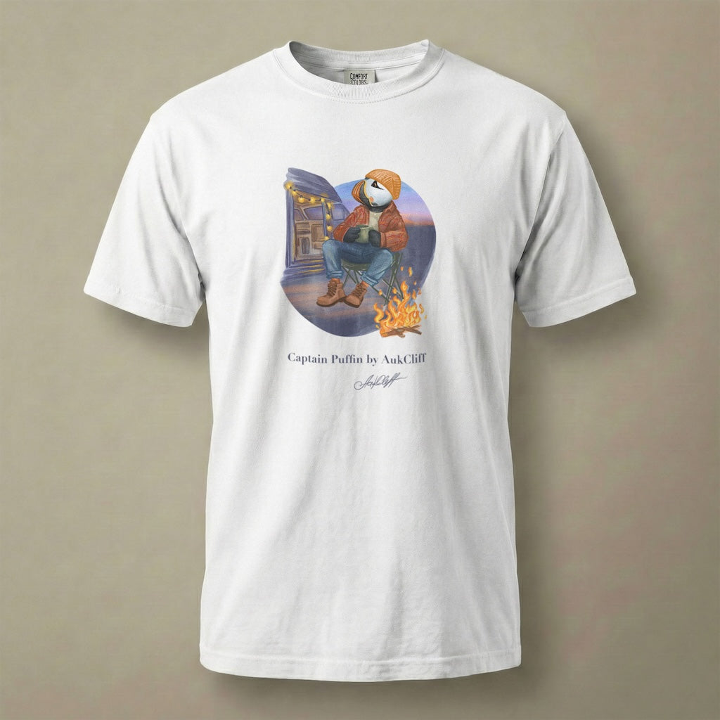 Captain Puffin Van Life Campfire T-Shirt