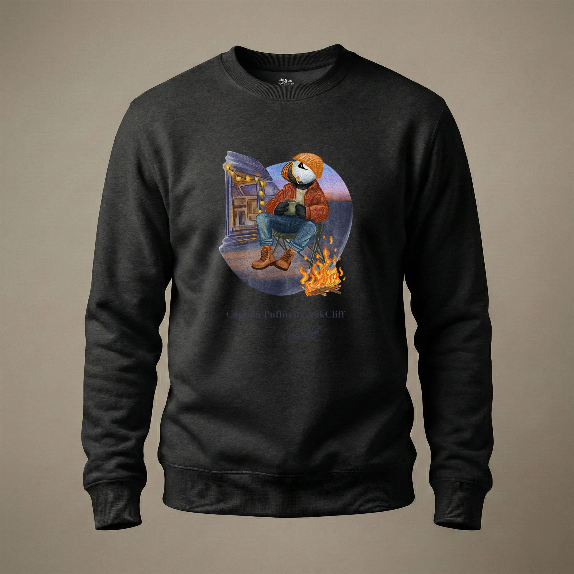 Captain Puffin Van Life Campfire Sweatshirt