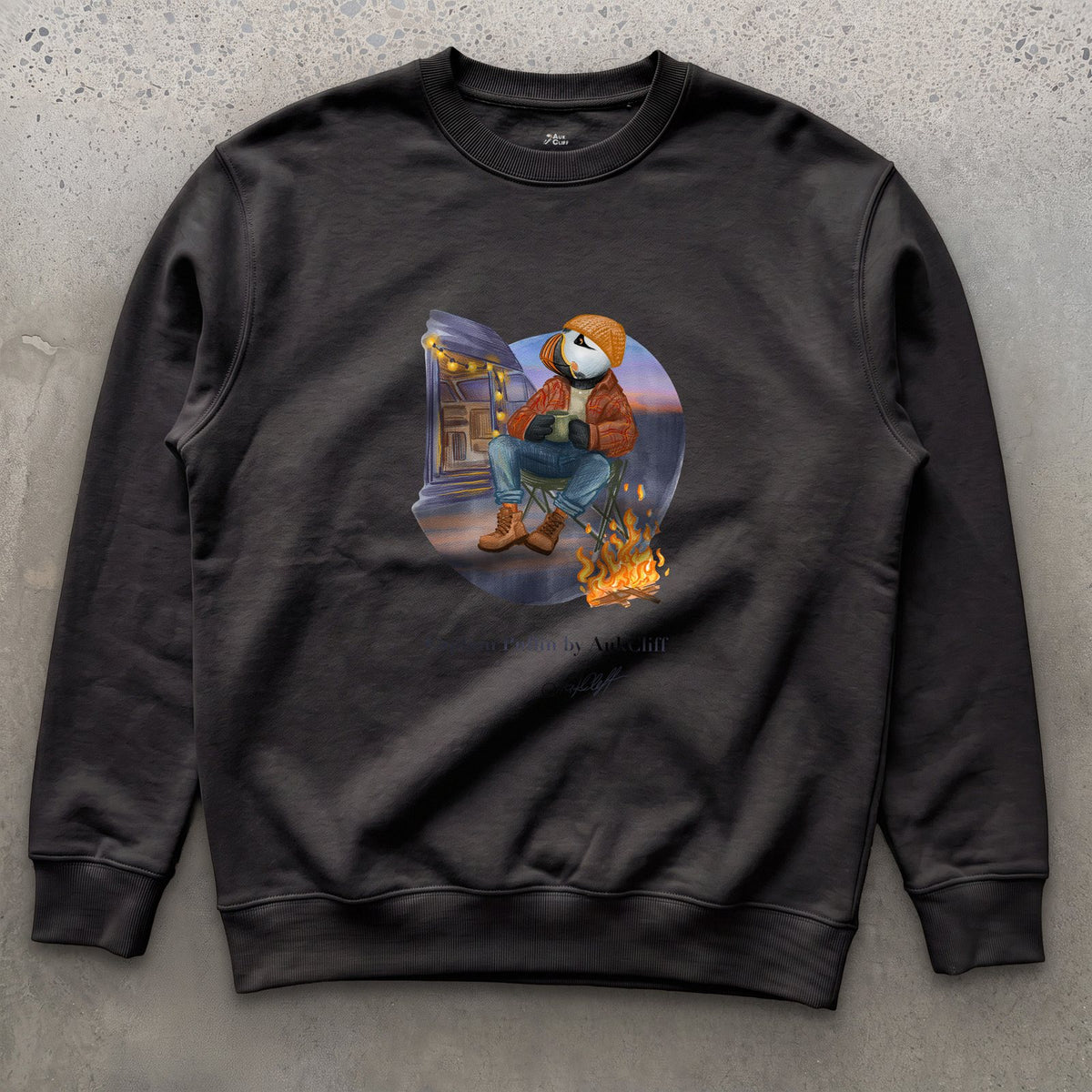 Captain Puffin Van Life Campfire Sweatshirt