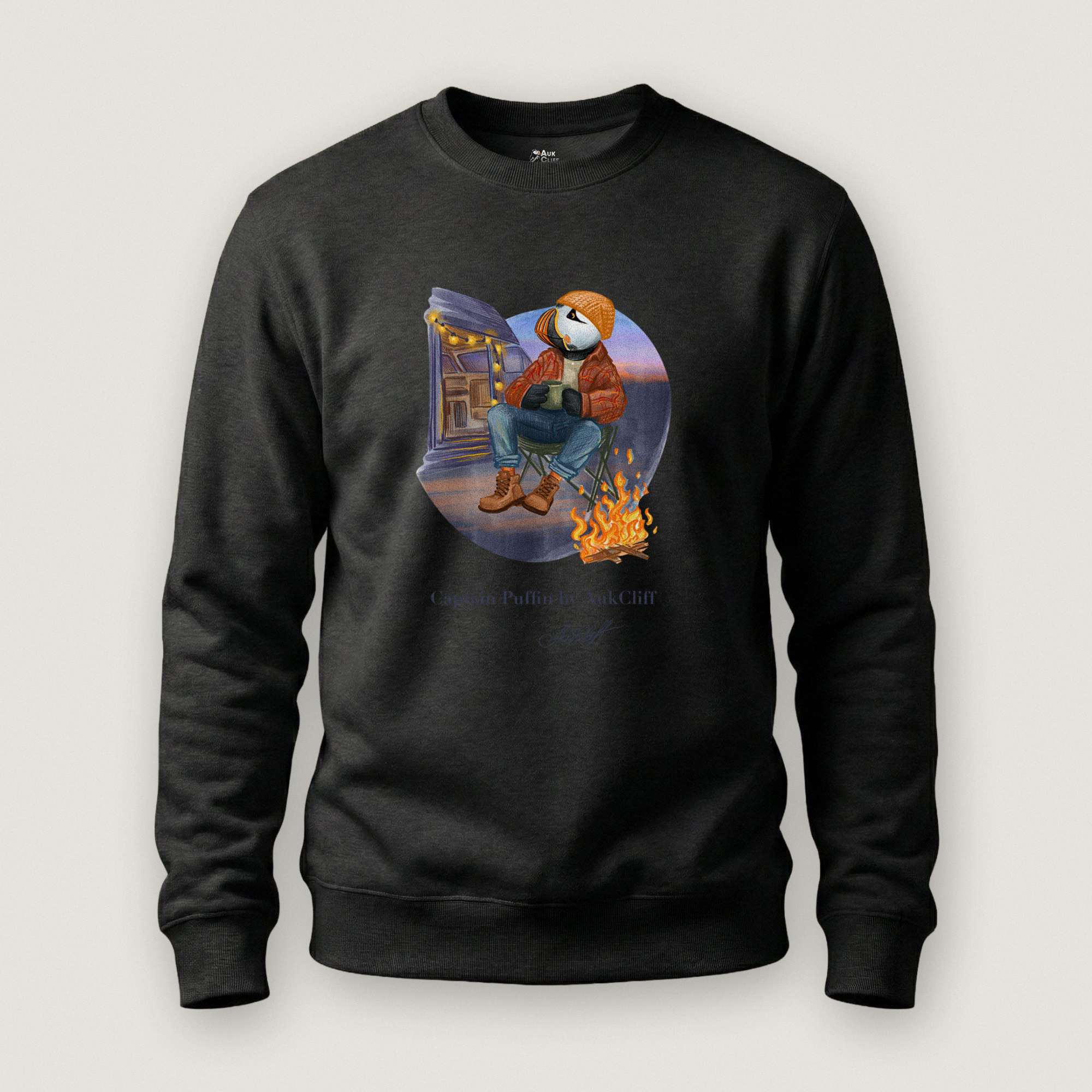 Captain Puffin Van Life Campfire Sweatshirt