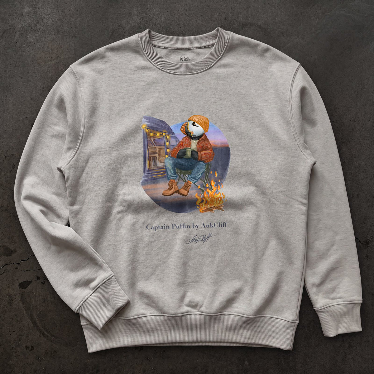 Captain Puffin Van Life Campfire Sweatshirt