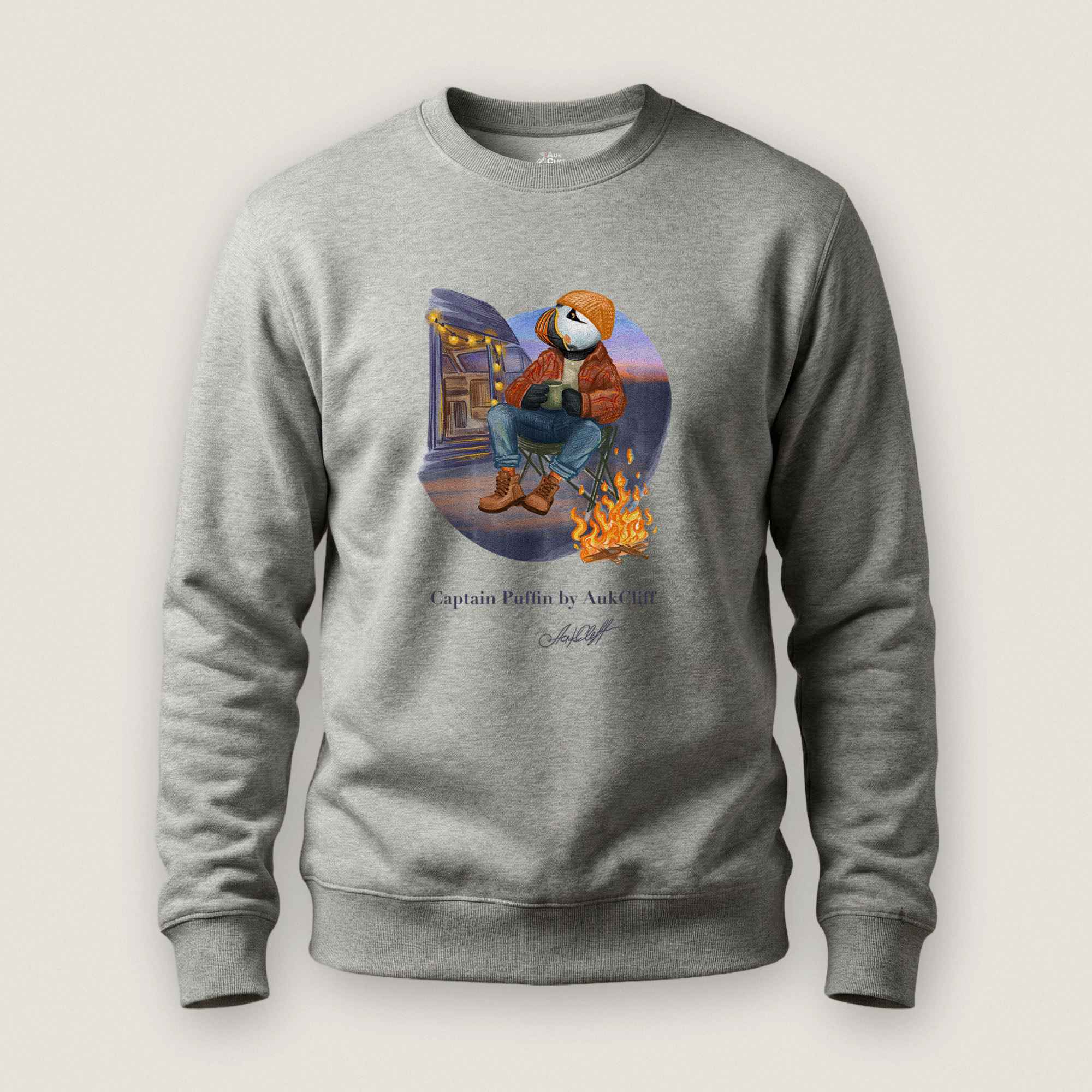 Captain Puffin Van Life Campfire Sweatshirt