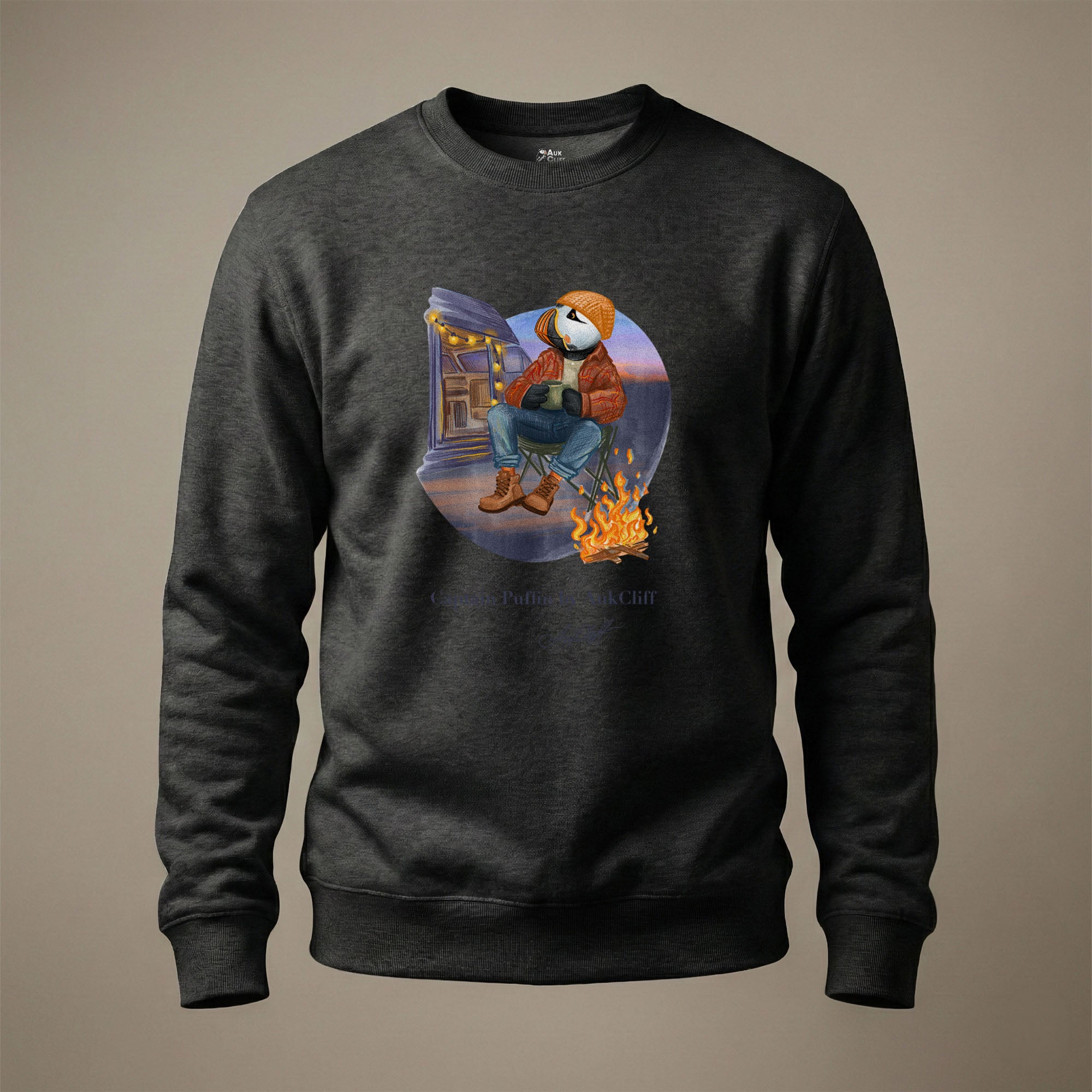 Captain Puffin Van Life Campfire Sweatshirt