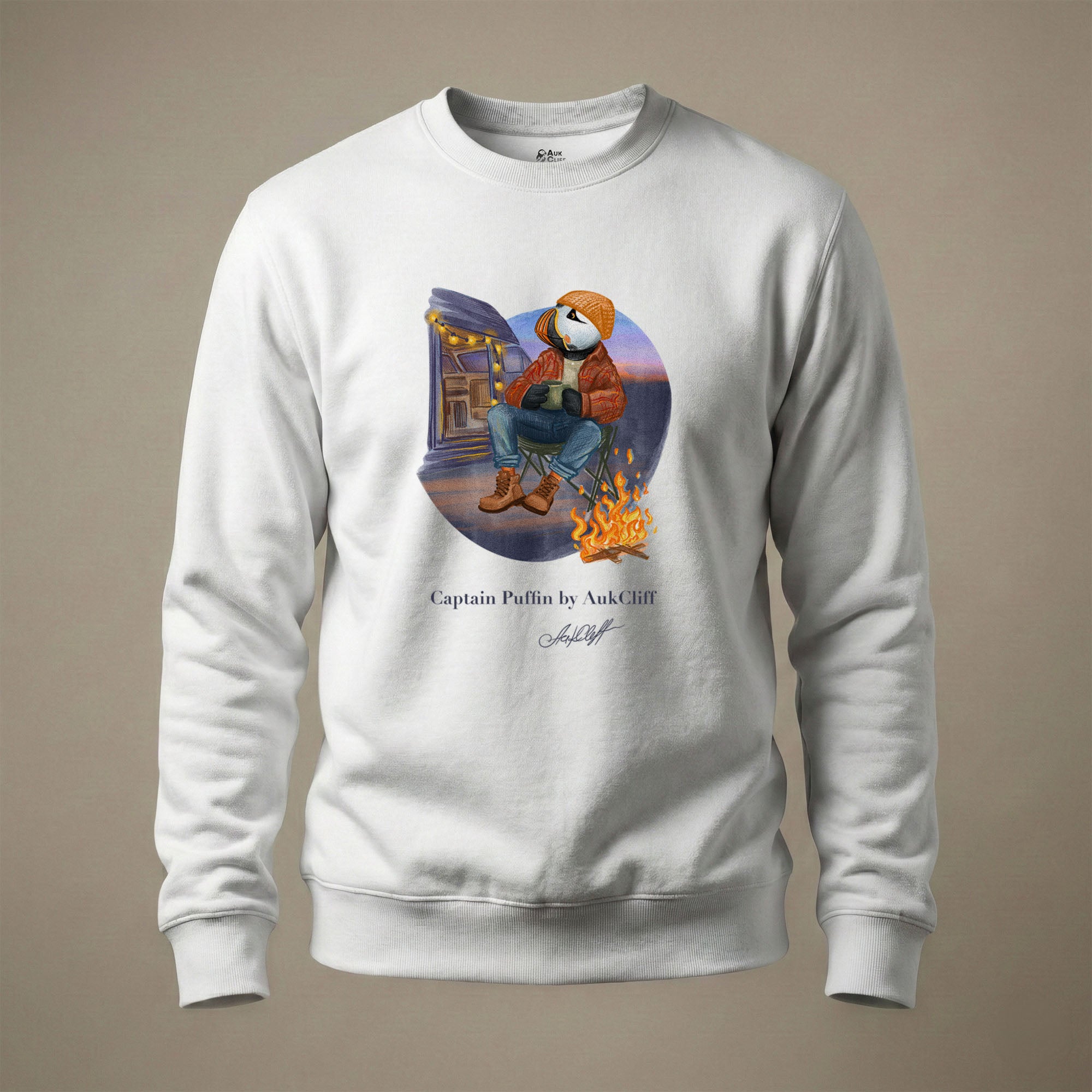 Captain Puffin Van Life Campfire Sweatshirt