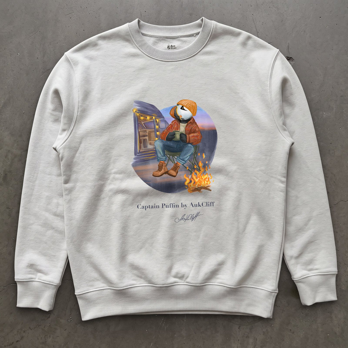 Captain Puffin Van Life Campfire Sweatshirt