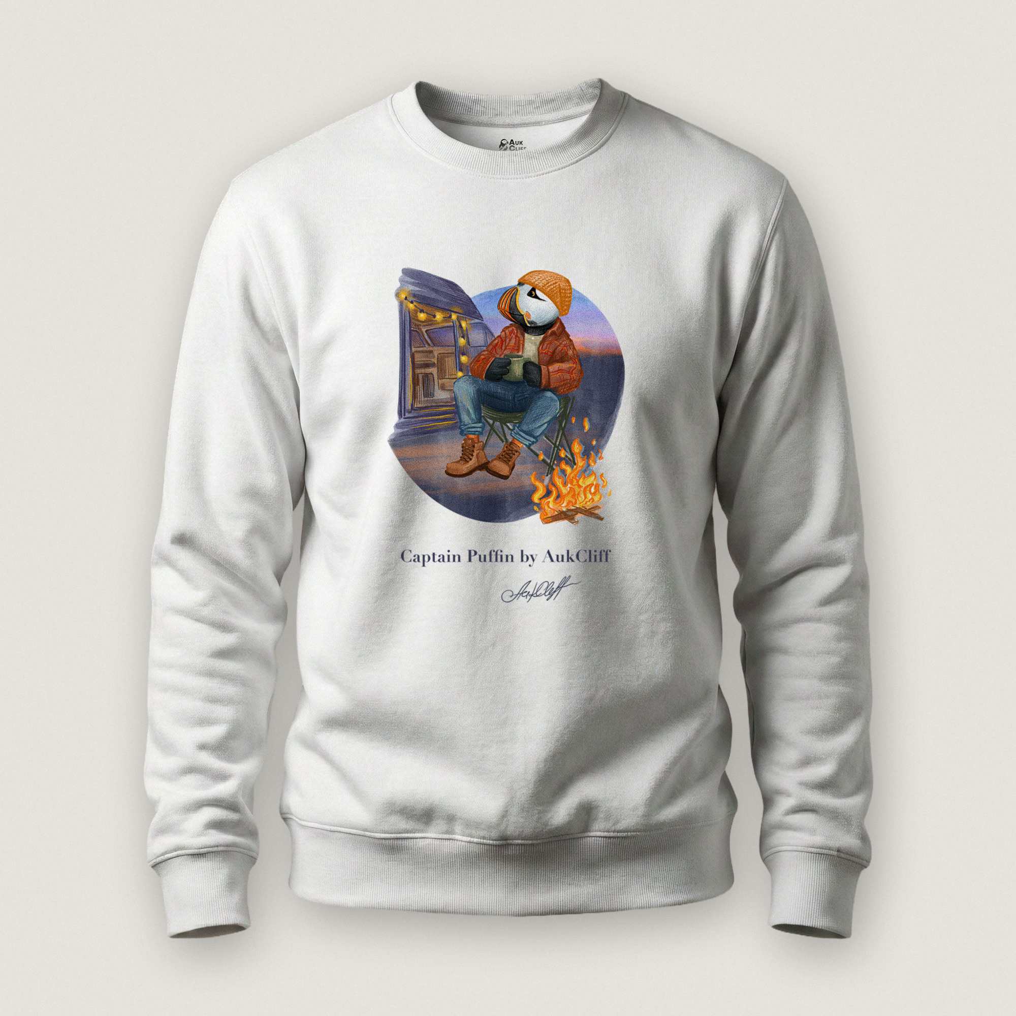 Captain Puffin Van Life Campfire Sweatshirt