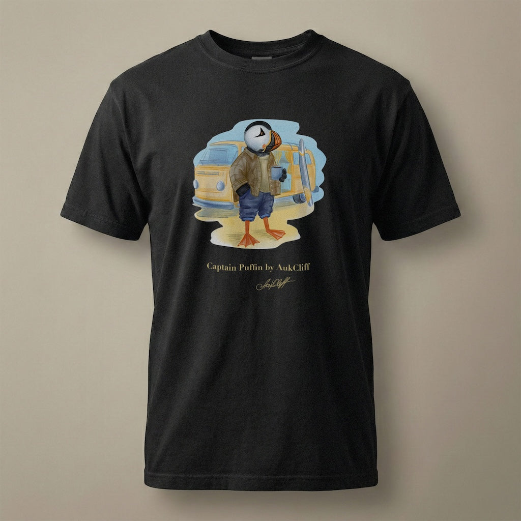 Captain Puffin Van Life Surfer T-Shirt