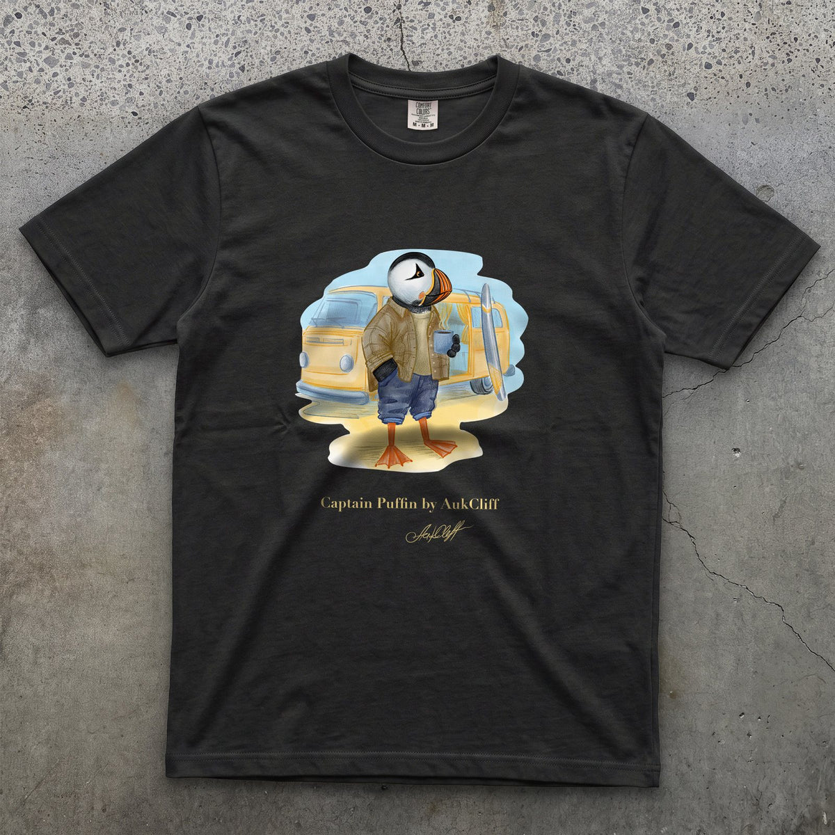 Captain Puffin Van Life Surfer T-Shirt