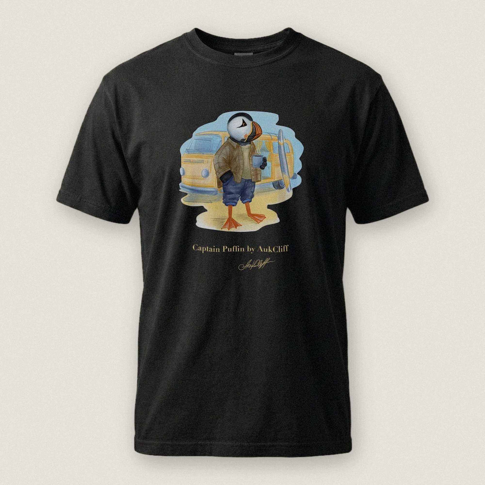 Captain Puffin Van Life Surfer T-Shirt