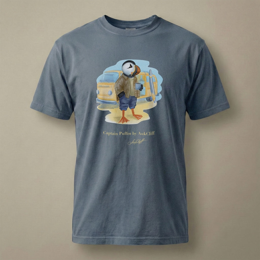 Captain Puffin Van Life Surfer T-Shirt