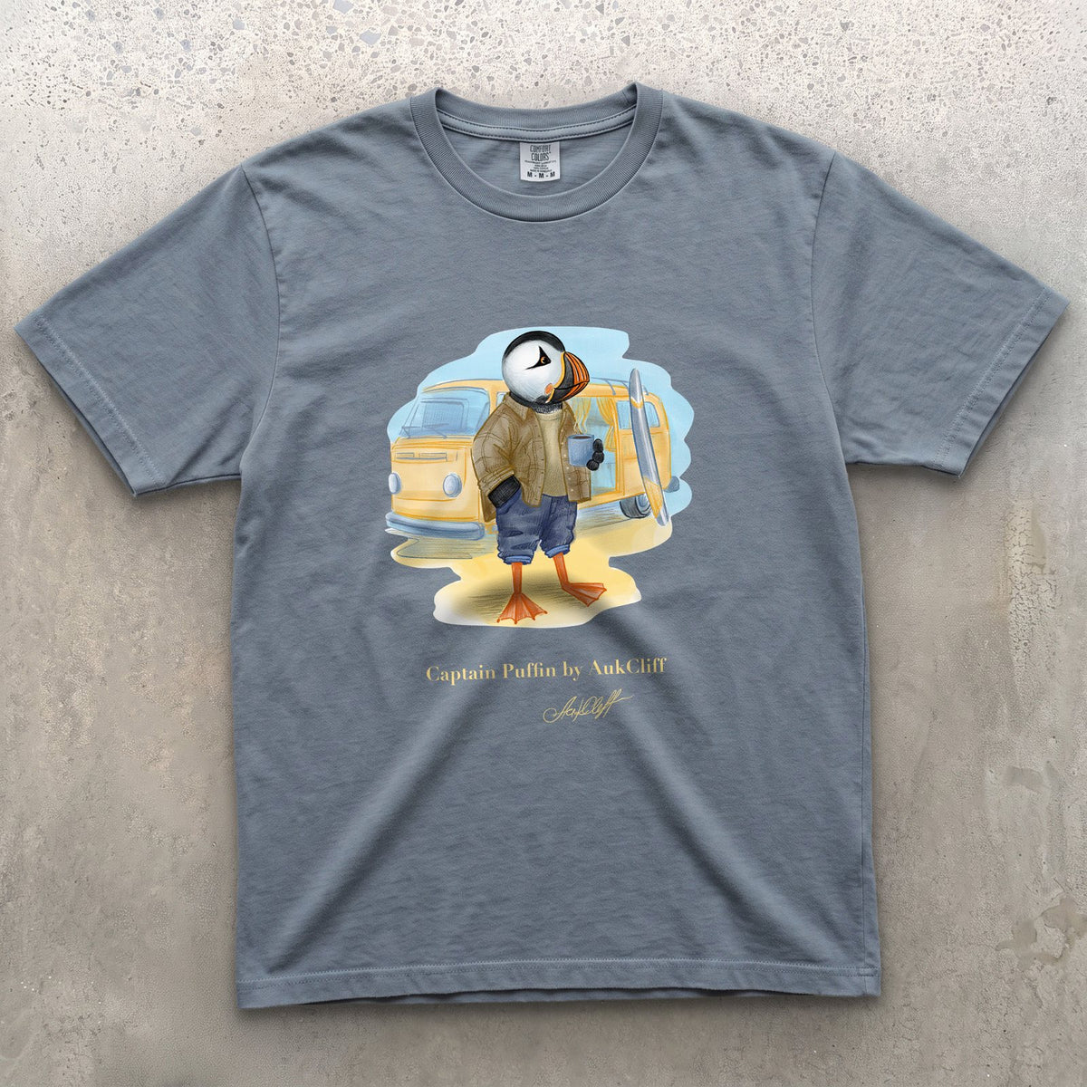 Captain Puffin Van Life Surfer T-Shirt
