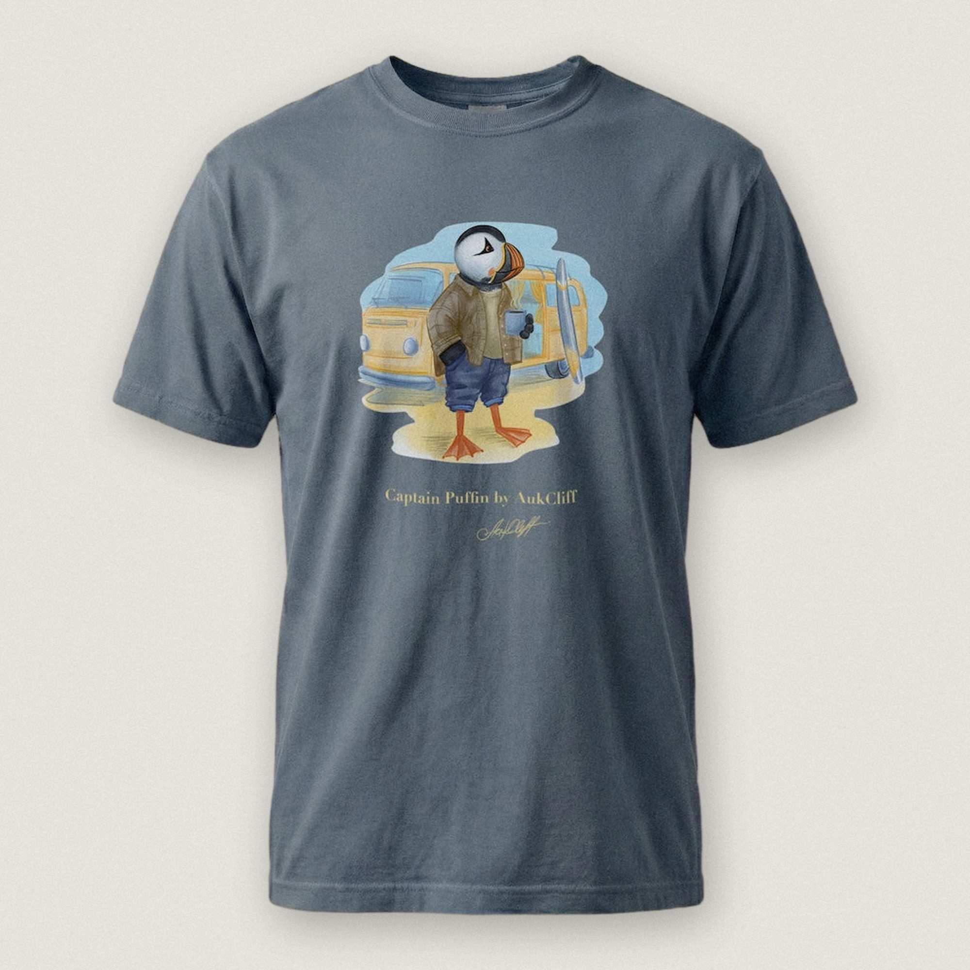 Captain Puffin Van Life Surfer T-Shirt