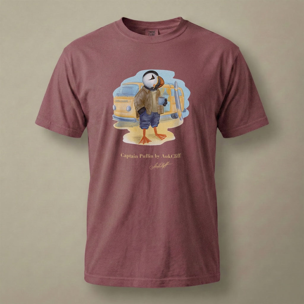 Captain Puffin Van Life Surfer T-Shirt