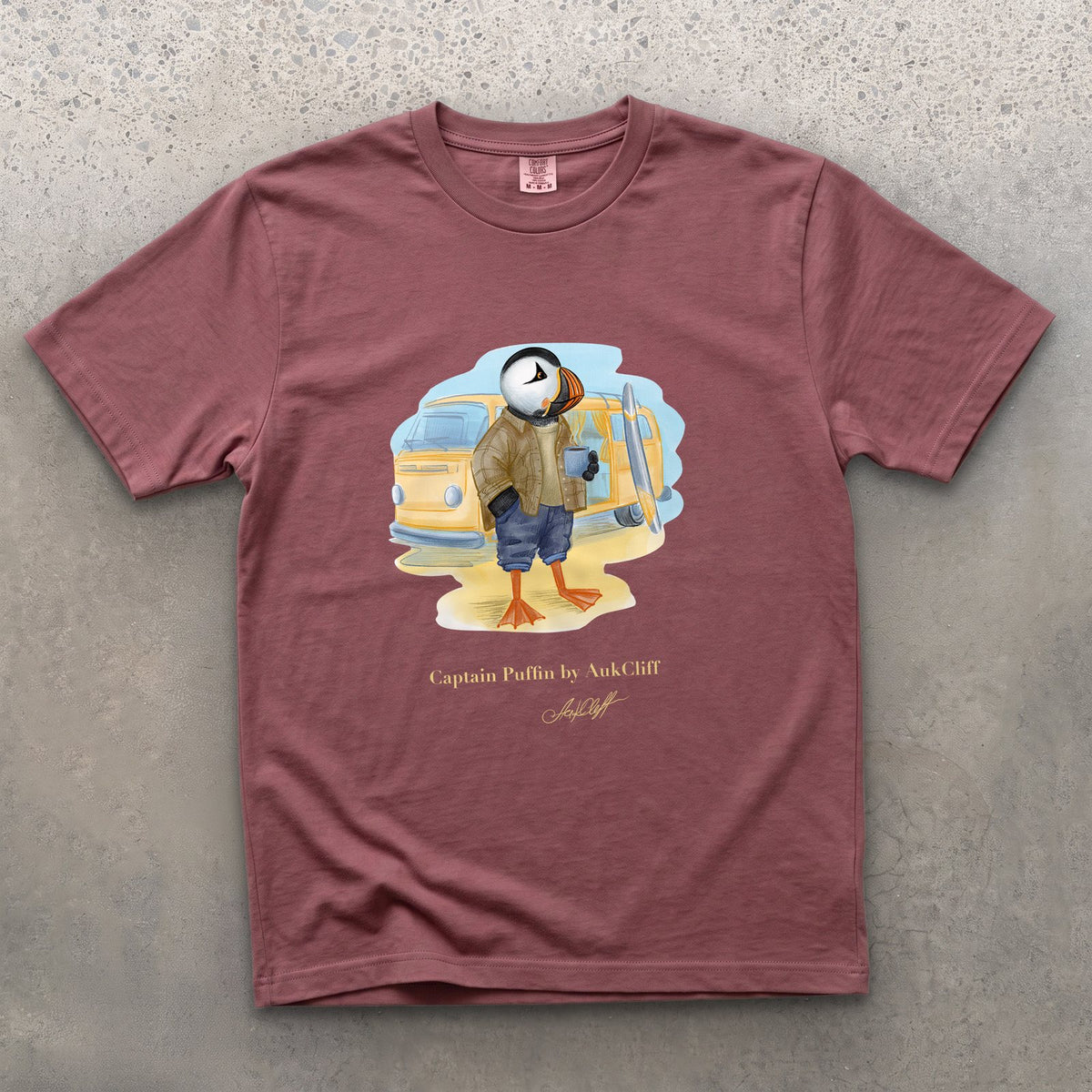 Captain Puffin Van Life Surfer T-Shirt