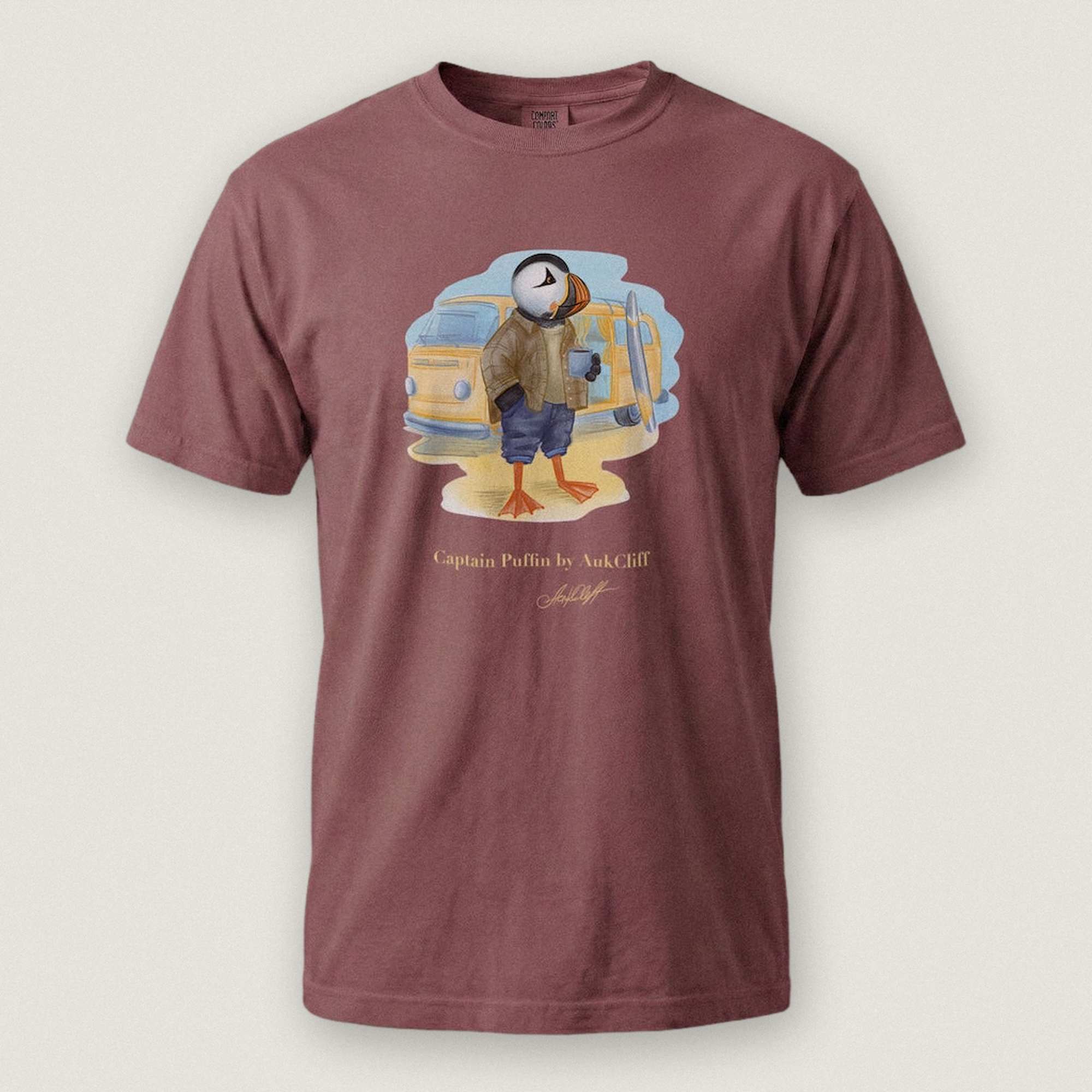 Captain Puffin Van Life Surfer T-Shirt