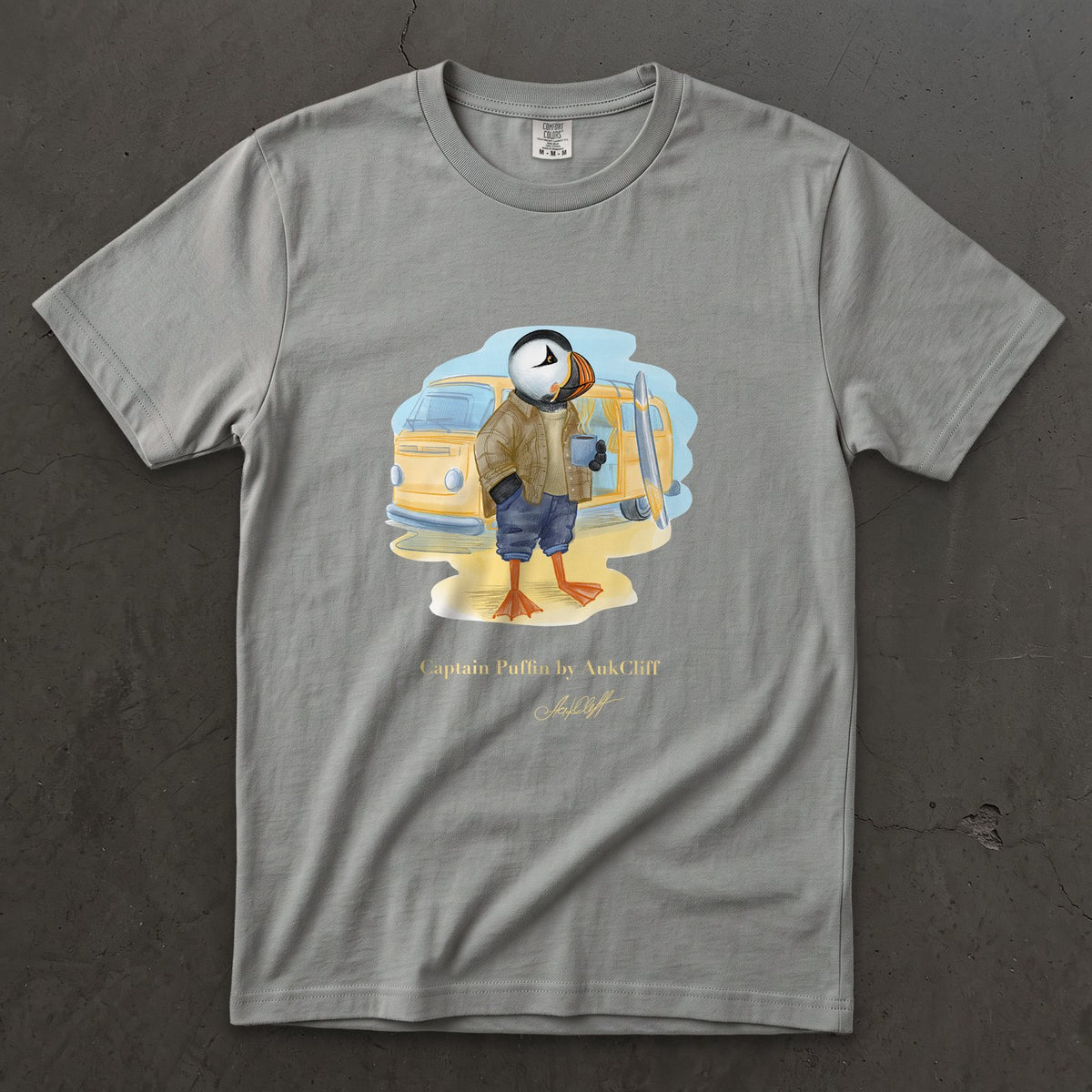 Captain Puffin Van Life Surfer T-Shirt