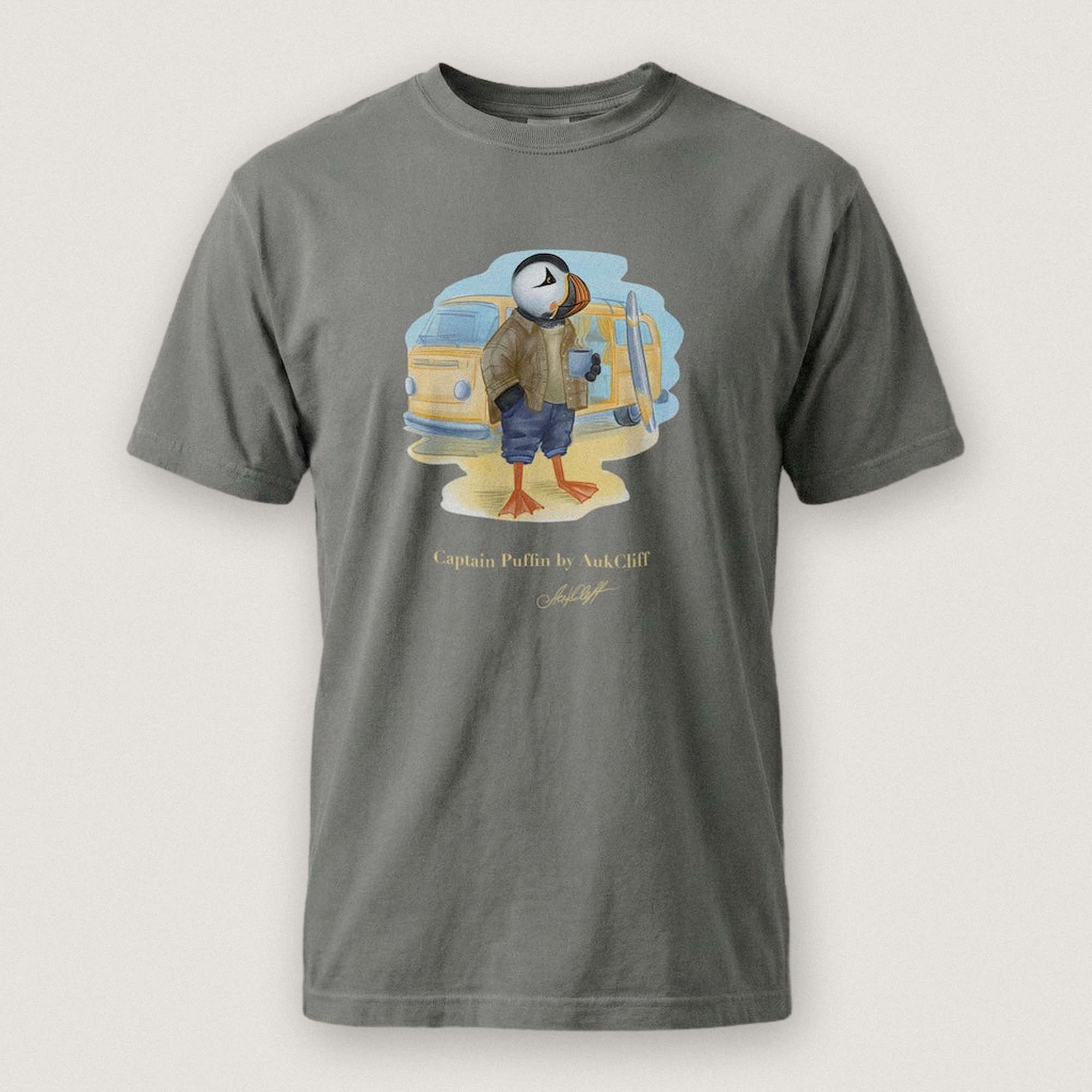 Captain Puffin Van Life Surfer T-Shirt